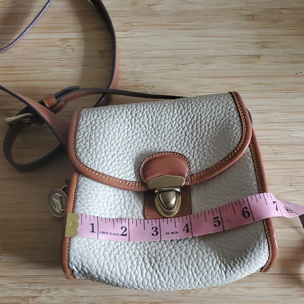 Dooney & Bourke Cream and Tan Leather Crossbody Mini Bag - Picture 3 of 13